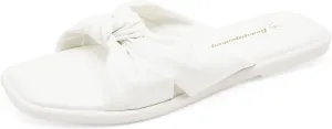 FUNKYMONKEY Women's Flat Sandals Square Open Toe Summer Casual Dress Women's Slide Shoes
