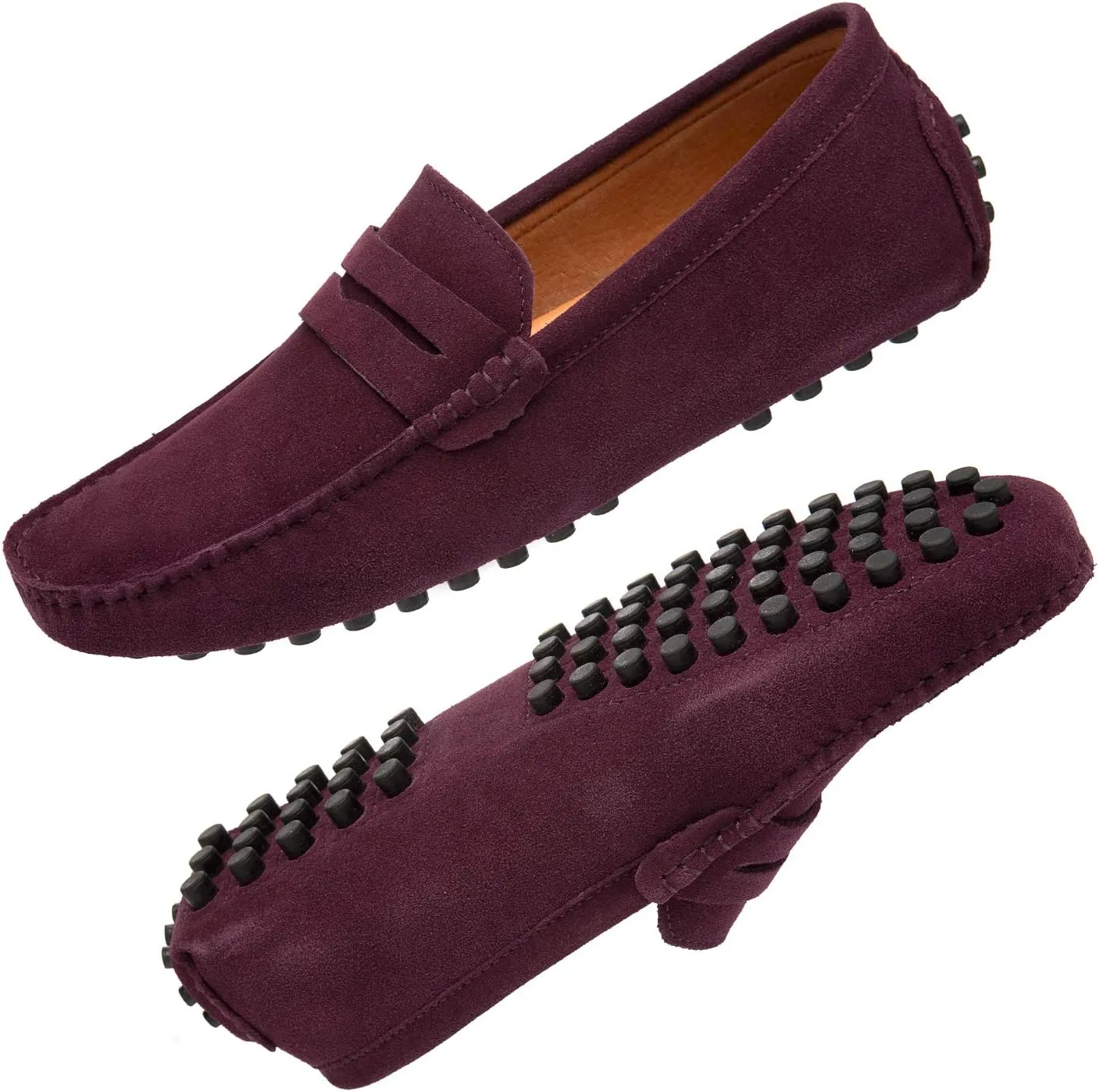 Go Tour Men's Penny Loafers Moccasin Driving Shoes Slip On Flats Boat Shoes
