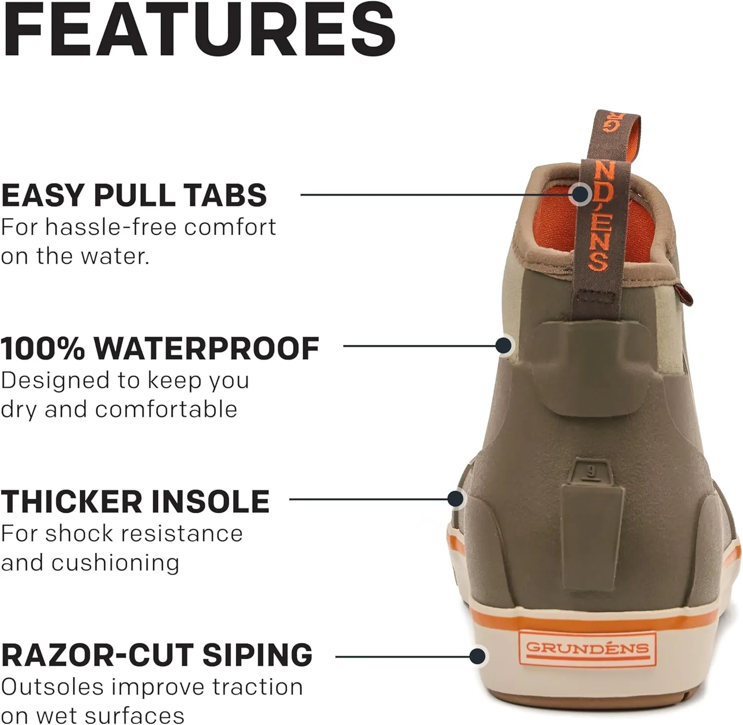 Grundens Men’s DECK-BOSS Ankle Boot | Durable, Waterproof