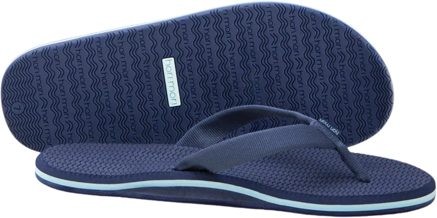 Hari Mari- Dunes- Women's Waterproof Boat Safe Colorful Rubber Flip Flops- No Break Ins, Firm Arch Support, Antimicrobial, and Floats in Water