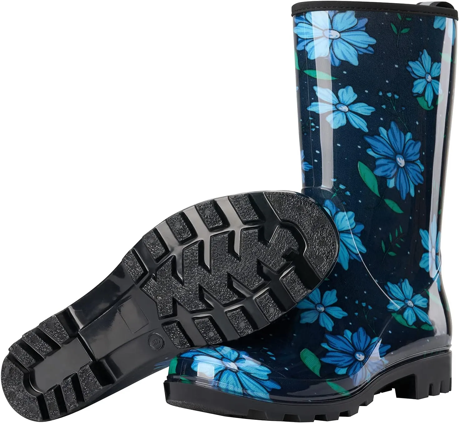 HISEA Women's Rain Boots Waterproof Mid Calf Garden Boots for Women