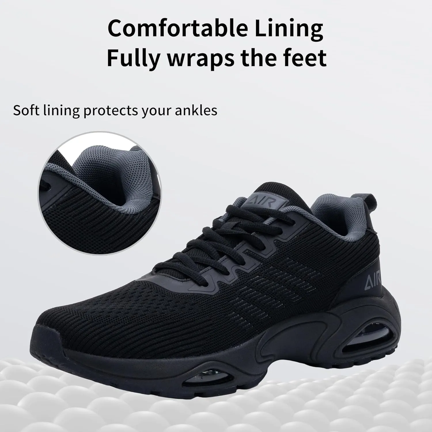 JARLIF Men's Air Running Shoes Athletic Cushioned Tennis Shoes Comfortable Supportive Sport Gym Jogging Sneaker Size 7-13