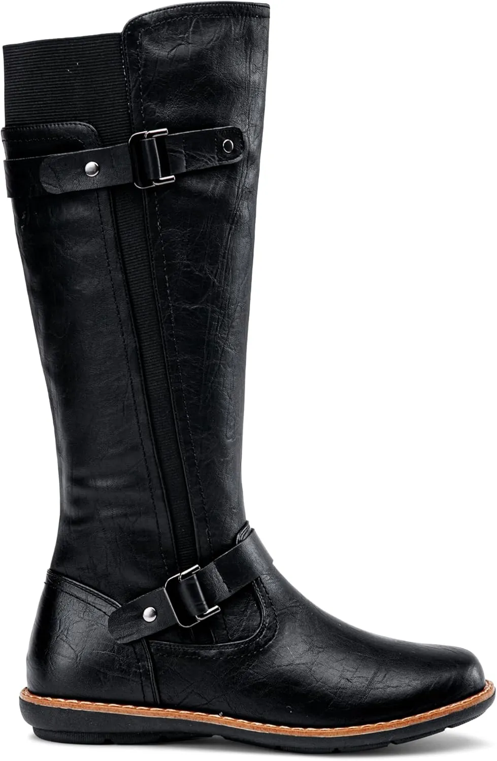 Jeossy Women's 9656 Knee-High Boots Fashion Riding Boots with Buckle