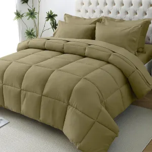 JOLLYVOGUE Queen Comforter Set, 7-Piece Bed in a Bag Queen, Ultra-Soft Comforters Queen Size, Queen Size Comforter Sets, Goose Down Alternative, Oeko-TEX Certified, Sheets & Pillowcases