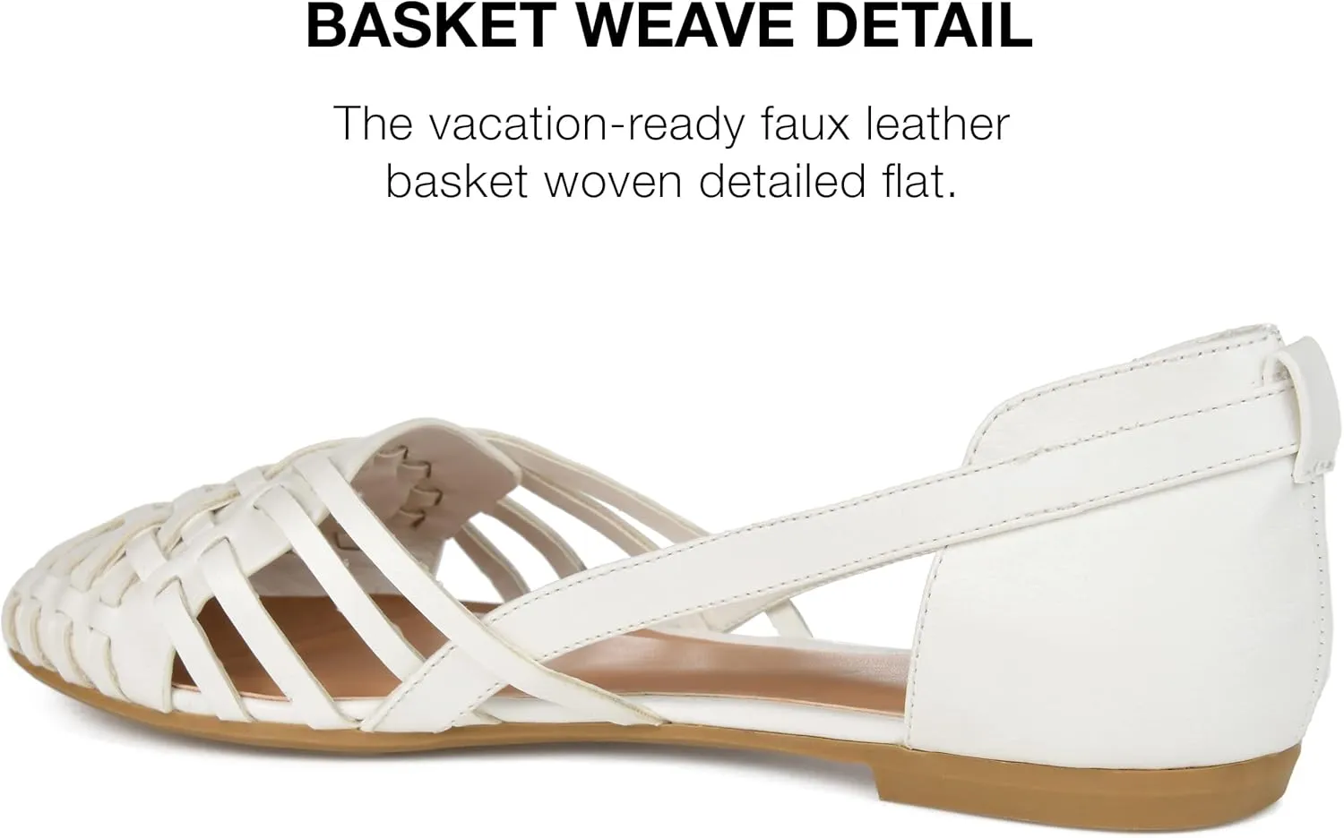 Journee Collection Womens Basket Woven Slip On Sandal Block Heel Caged Closed Round Toe Breathable Ekko Ballet Flat