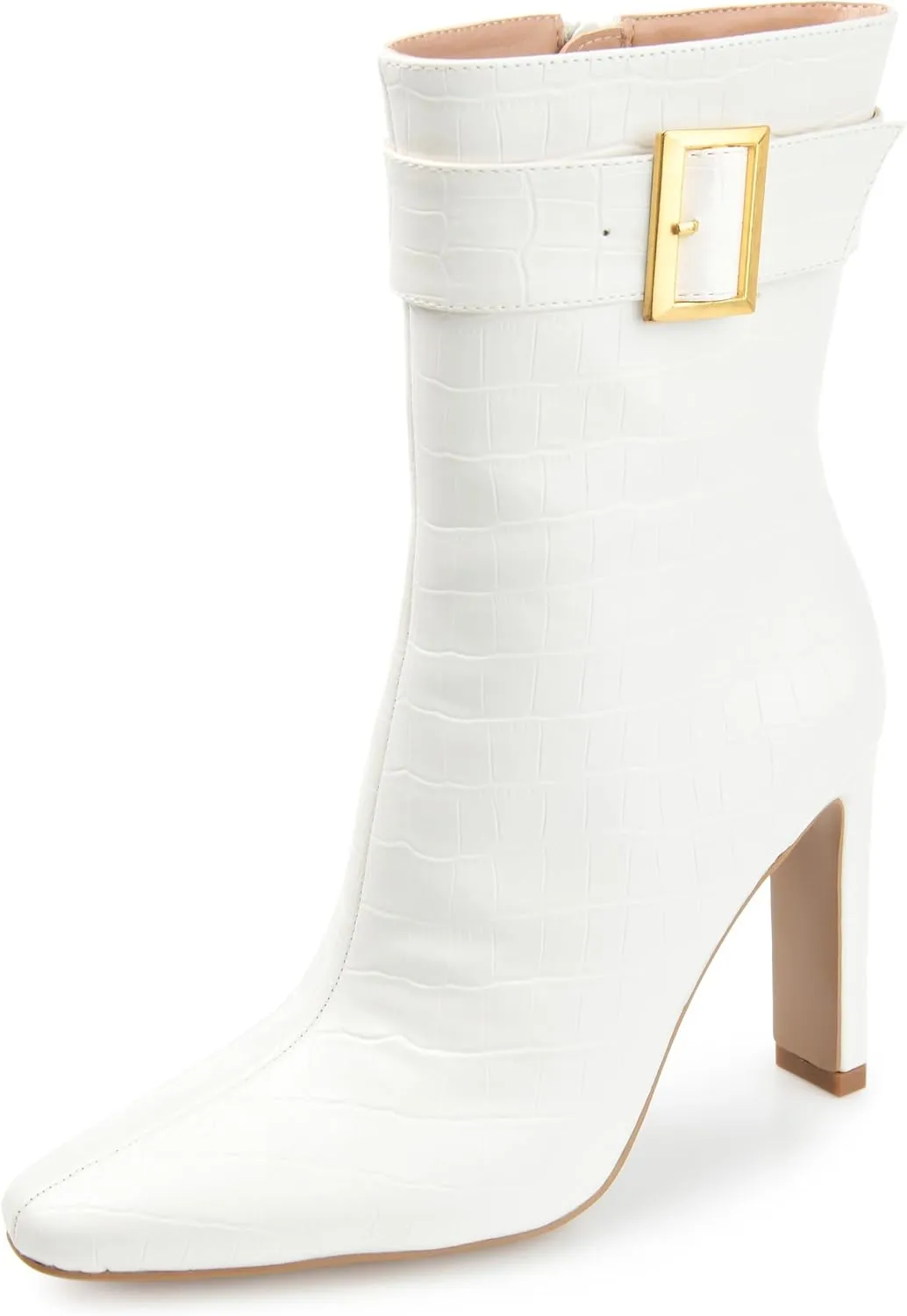 Journee Collection Women's ELANIE Ankle Boot, White, 10
