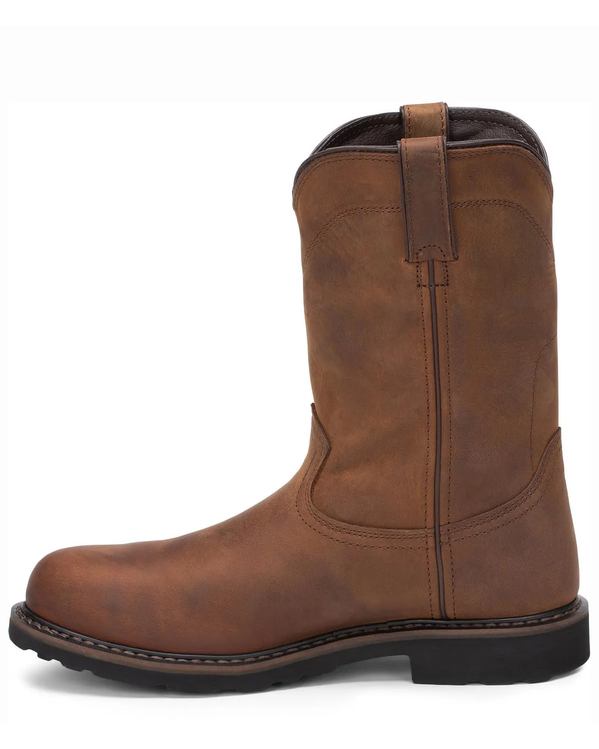 JUSTIN ORIGINAL WORKBOOTS SE4961 Wellington Boot,7,EE,Tan,Steel,PR