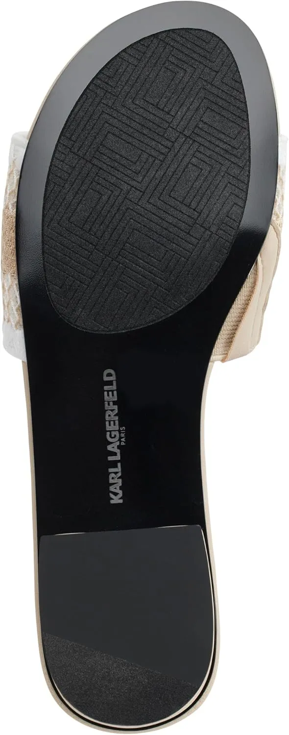 Karl Lagerfeld Paris Women's Cushioned Insole Everyday Cairra-Flat Slide Heeled Sandal
