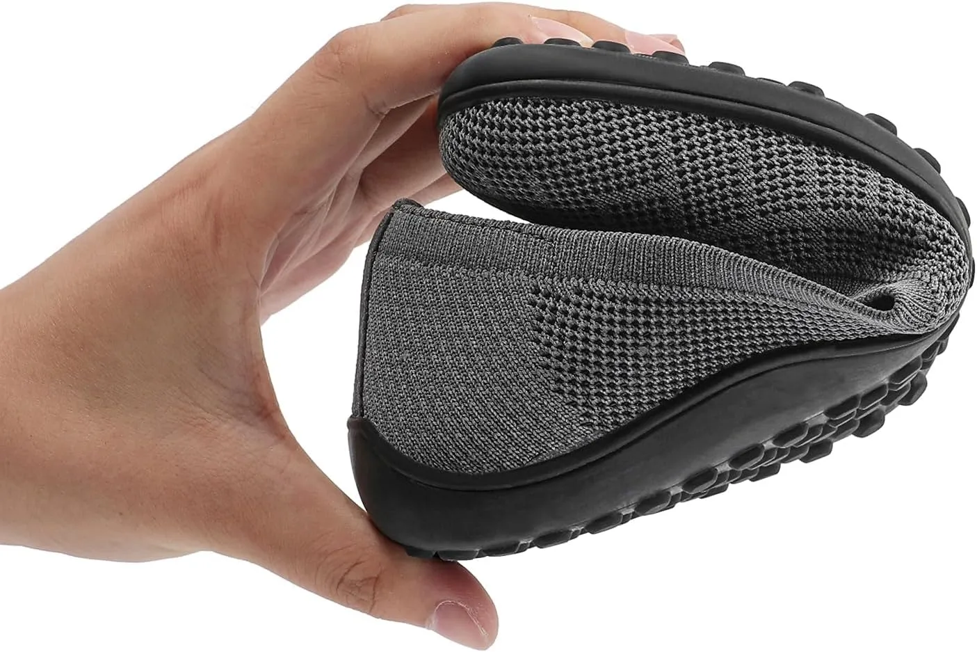 KBZone Women‘s Flat Shoes Round Toe Knit Ballet Flat Comfort Dressy Flat Walking Shoes