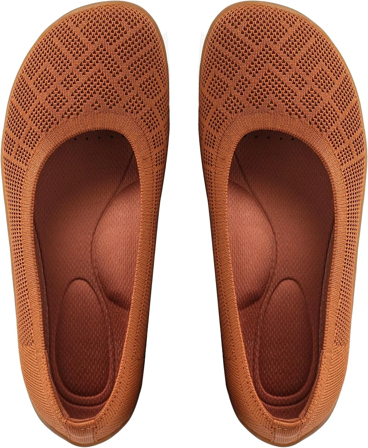 KBZone Women‘s Flat Shoes Round Toe Knit Ballet Flat Comfort Dressy Flat Walking Shoes