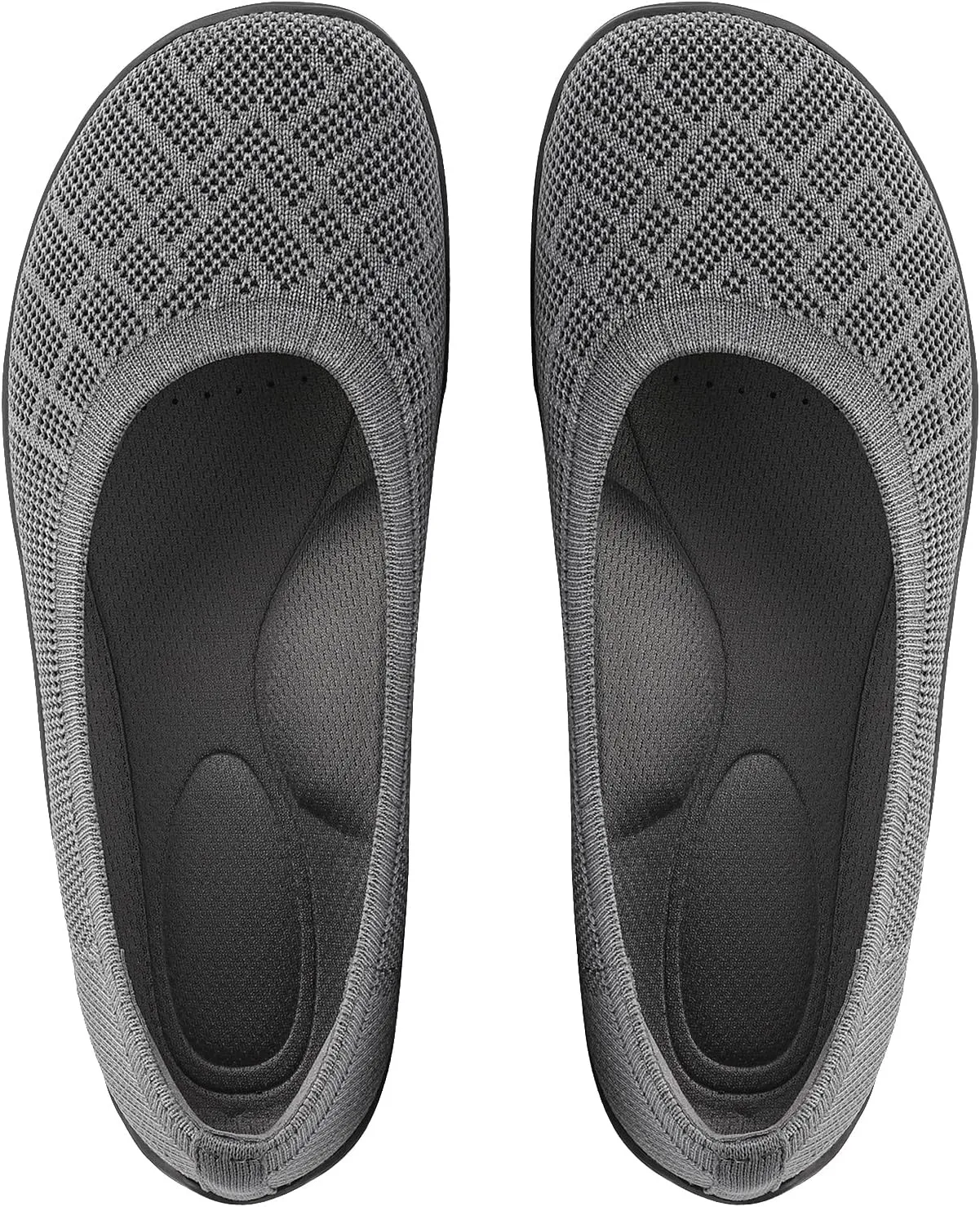 KBZone Women‘s Flat Shoes Round Toe Knit Ballet Flat Comfort Dressy Flat Walking Shoes