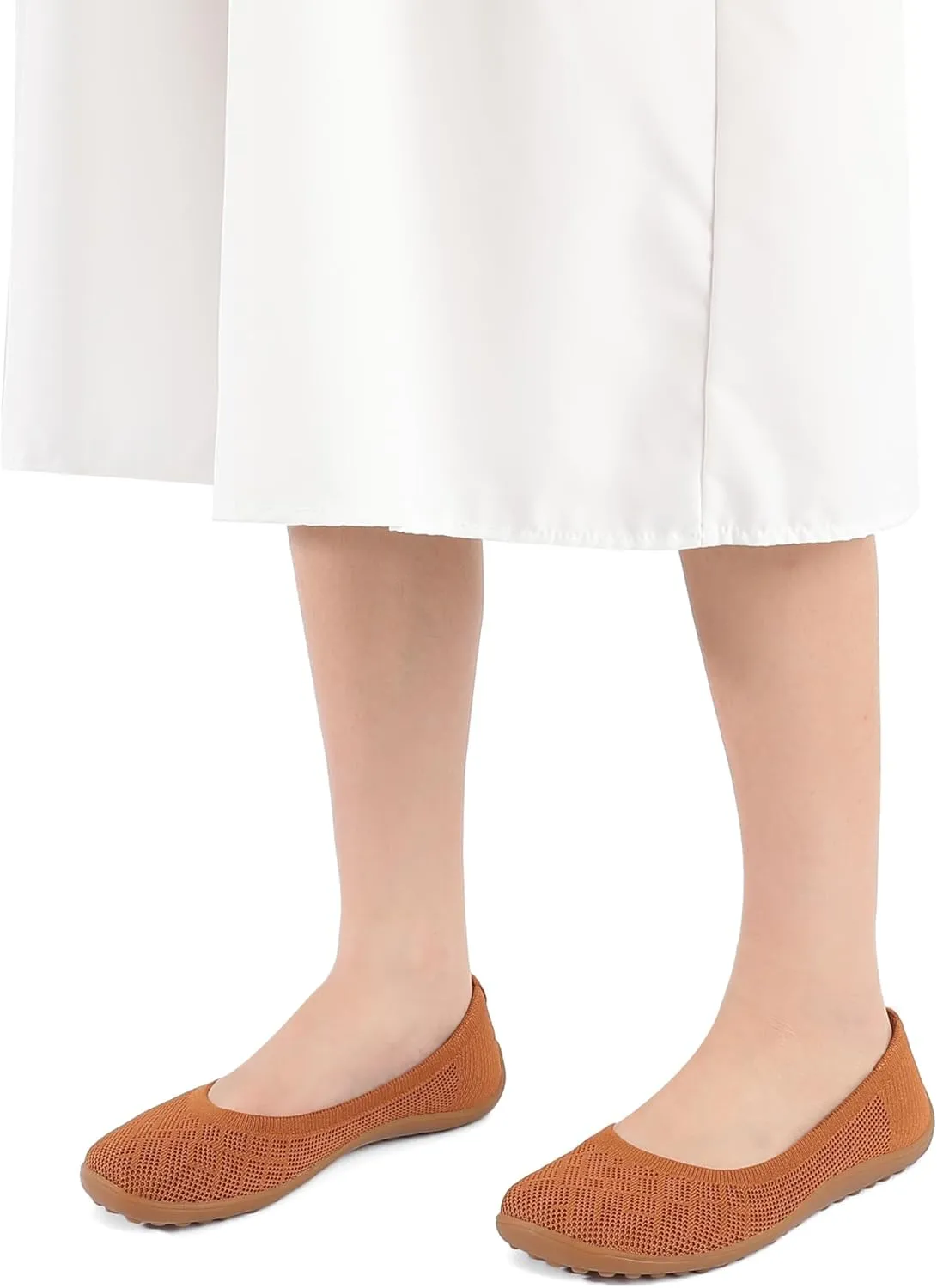 KBZone Women‘s Flat Shoes Round Toe Knit Ballet Flat Comfort Dressy Flat Walking Shoes