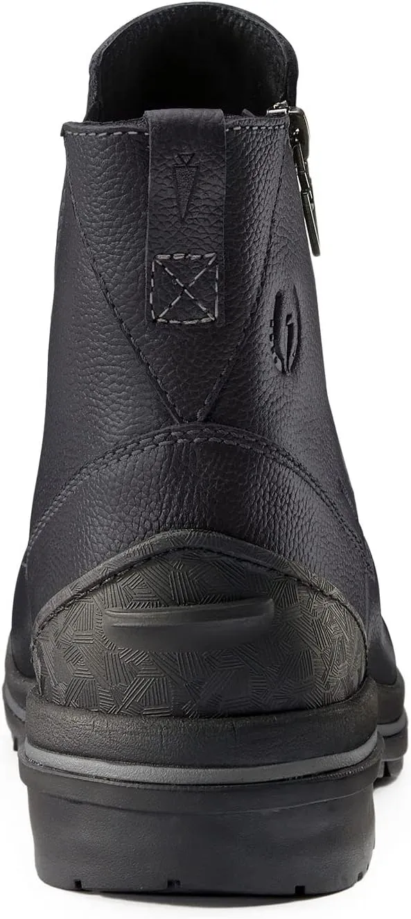Kerrits Woodstock Waterproof Barn Boot – Durable Leather Women's Barn Work Boots, Wide Footbed, Front Zip, 1" Heel