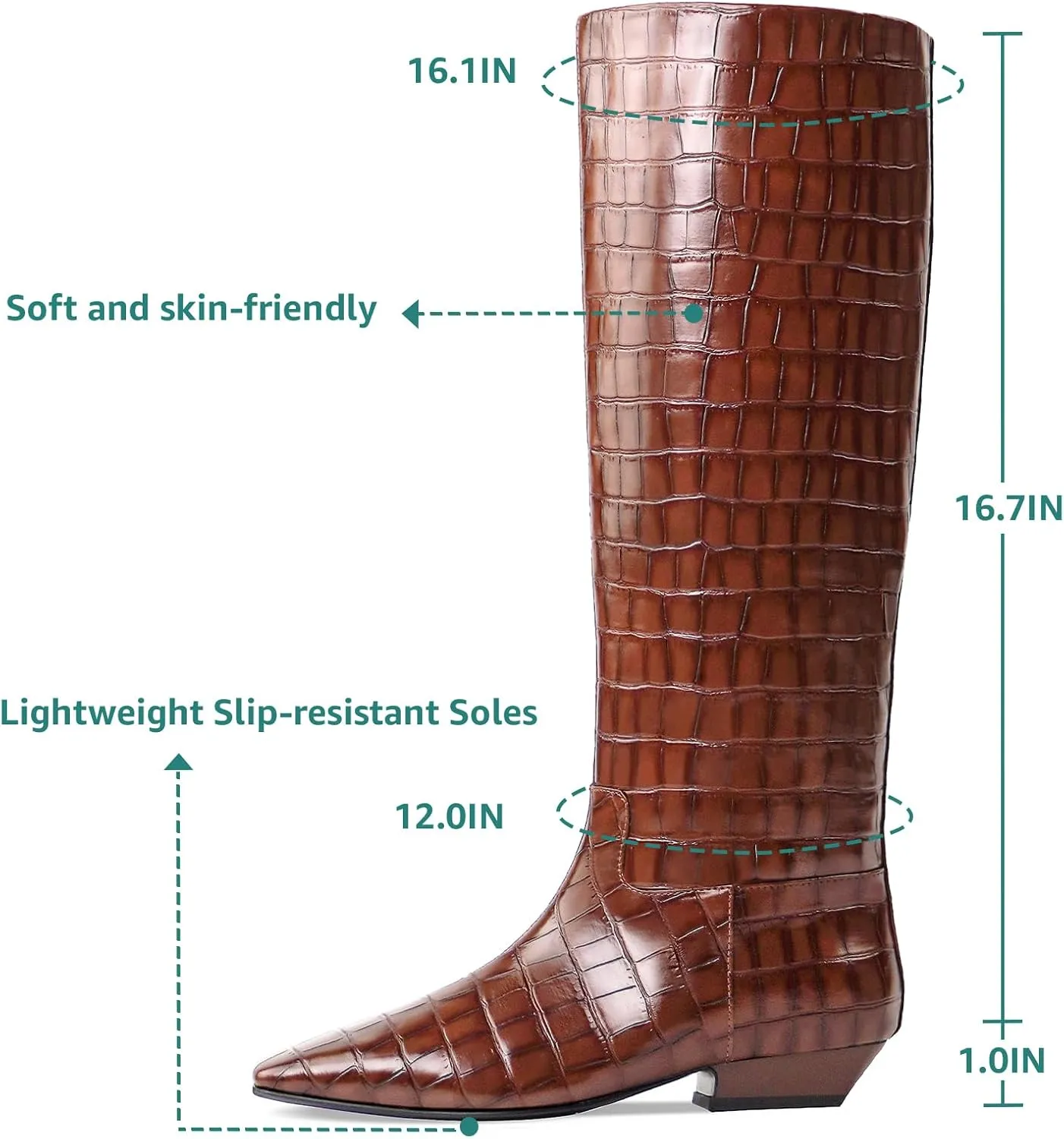 Knee High Boots for Women, Low Kitten Heel, Pull-on Block Heel, Square Toe, Flat Tall Riding Boots, Gogo Boots, Faux Leather