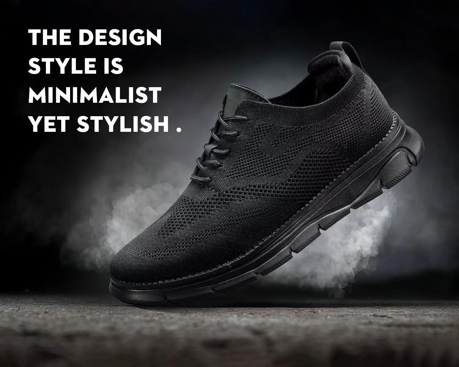 Kundork Men's Casual Dress Shoes Comfort Walking Shoes Mesh Knit Lightweight Breathable Sneakers
