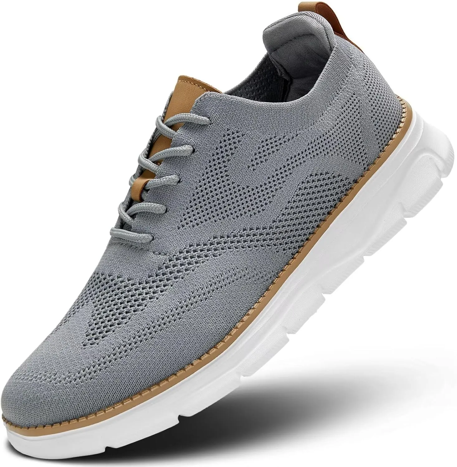 Kundork Men's Casual Dress Shoes Comfort Walking Shoes Mesh Knit Lightweight Breathable Sneakers
