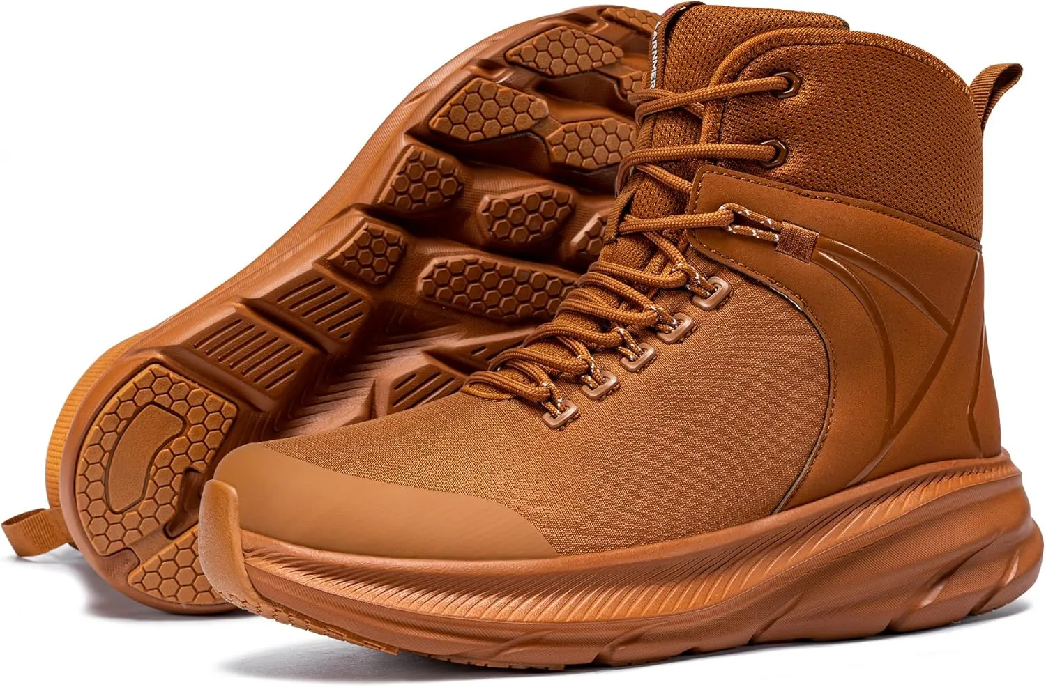 LARNMERN Military Tactical Work Boots Men Waterproof Hiking Boots Slip Resistant 6 Inches Combat Sneakers Motorcycle Shoes Wide Toe Box