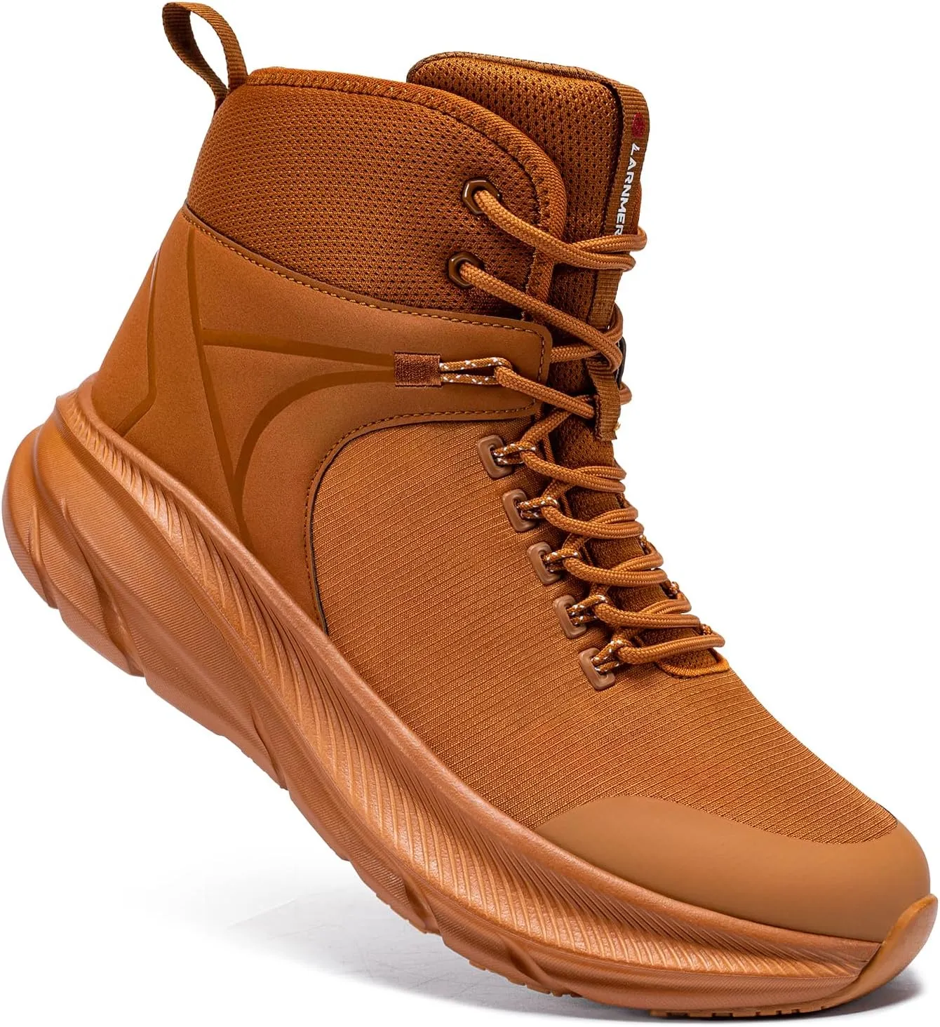LARNMERN Military Tactical Work Boots Men Waterproof Hiking Boots Slip Resistant 6 Inches Combat Sneakers Motorcycle Shoes Wide Toe Box
