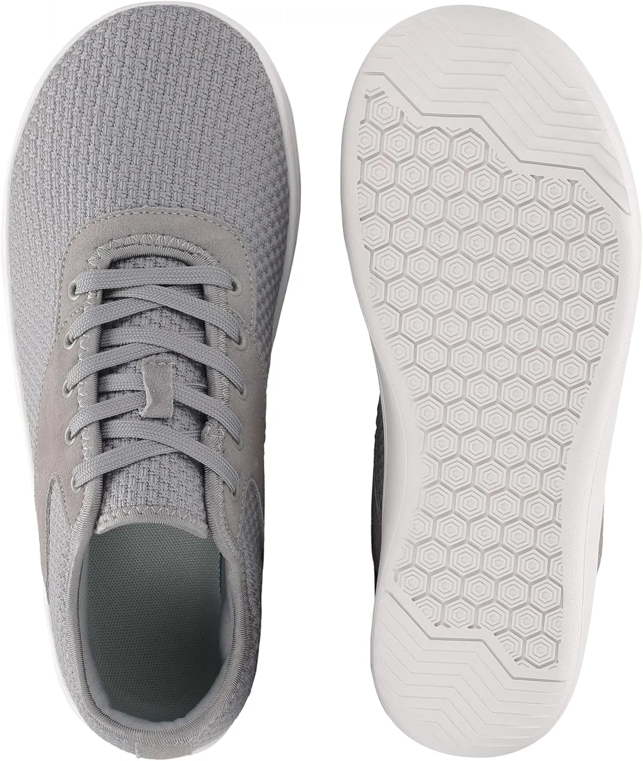 LCGJR Men's Wide Toe Box Shoes Minimalist Barefoot Walking Shoes Extra Wide Width Zero Drop Shoes Lightweight Breathable Sneakers