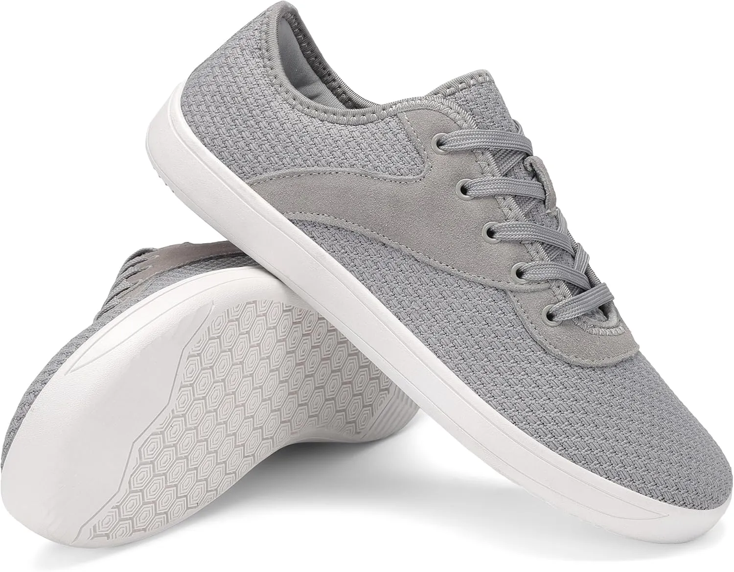 LCGJR Men's Wide Toe Box Shoes Minimalist Barefoot Walking Shoes Extra Wide Width Zero Drop Shoes Lightweight Breathable Sneakers