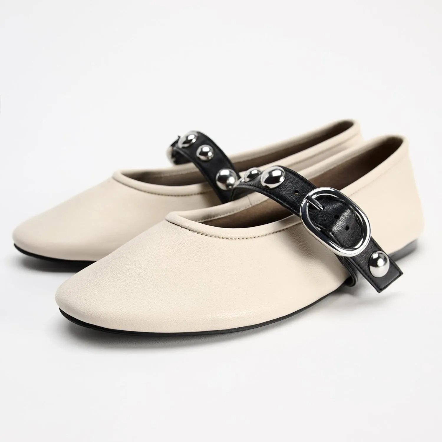 Leopard Print Ballet Flats Womens Round Toe Buckle Strap Mary Jane Flat Comfortable Casual Fall Ballerina Shoes