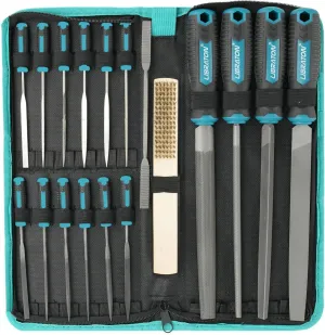 Libraton 31PCs Metal File Set, Metal Files, Metal Files for Steel, 12 Needle Files with Case, Riffler File, 12 Sandpapers, Steel Brush, File Sets for Wood and Metal, for Metalworking & Woodworking