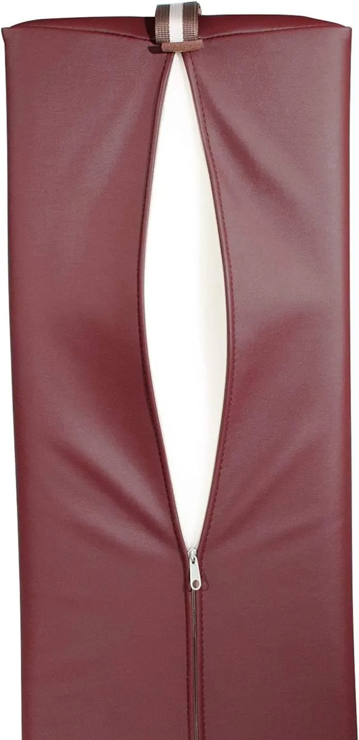 Massage Bolster,Pillow Cushion Pillow, PU Upholstery, 100% Memory Foam, for Massage/Spa/Beauty/Tattoo/Back Pain Relief (Burgundy, 6" Half Round)