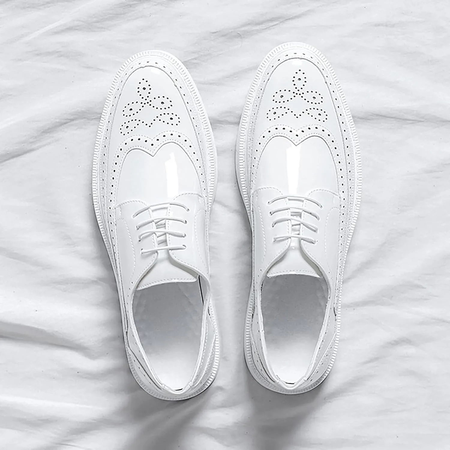 Men's Casual Wingtip Dress Sneakers Orthopedic Classic Leather Dress Shoes for Men Fashion Platform Wingtip Brogue Oxford for Men