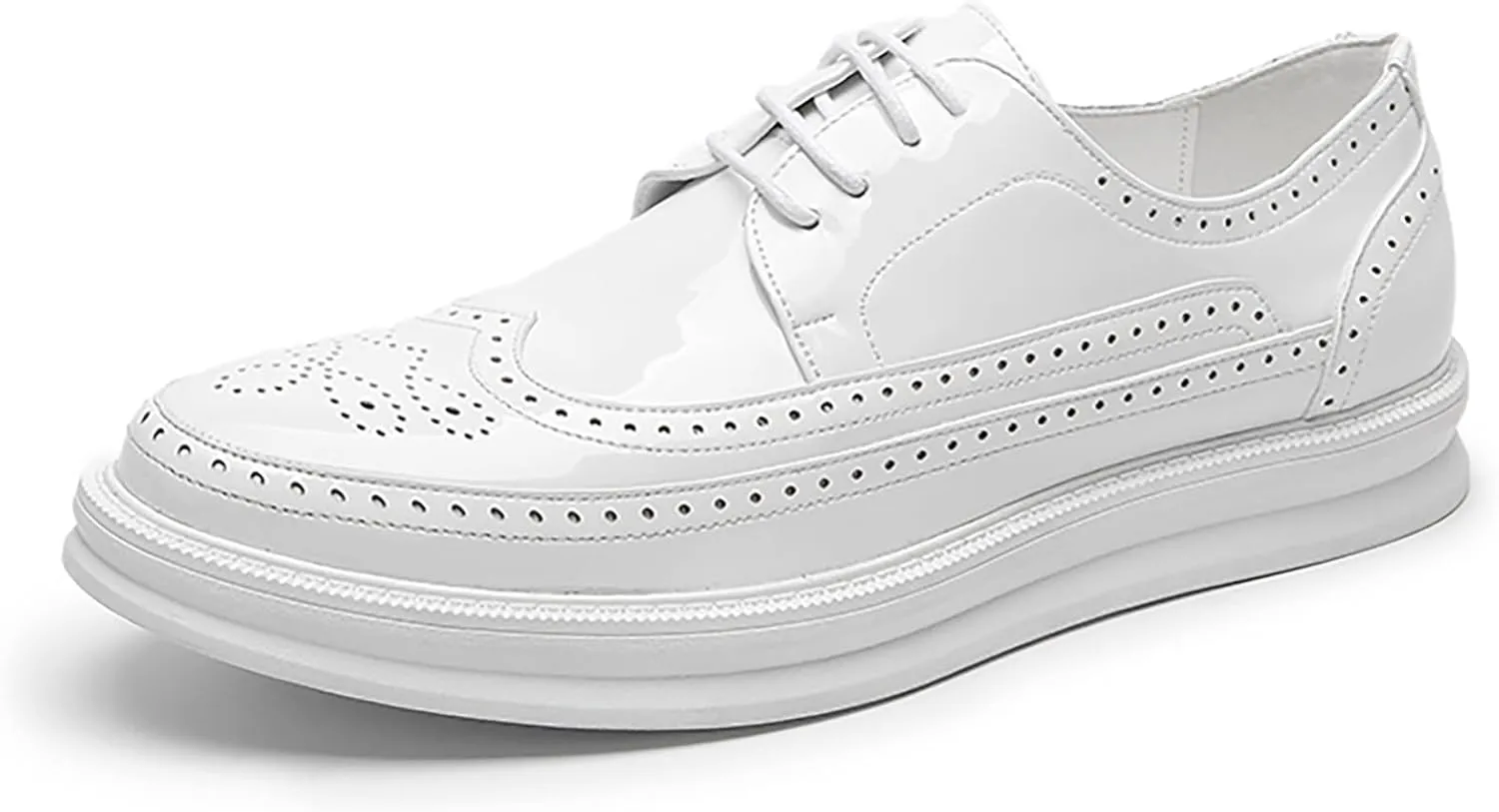 Men's Casual Wingtip Dress Sneakers Orthopedic Classic Leather Dress Shoes for Men Fashion Platform Wingtip Brogue Oxford for Men