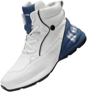 Men's Stylish High-Top Sneakers - Casual & Fashionable, Lace-Up, All-Season Comfort with Durable PVC Sole, for Autumn