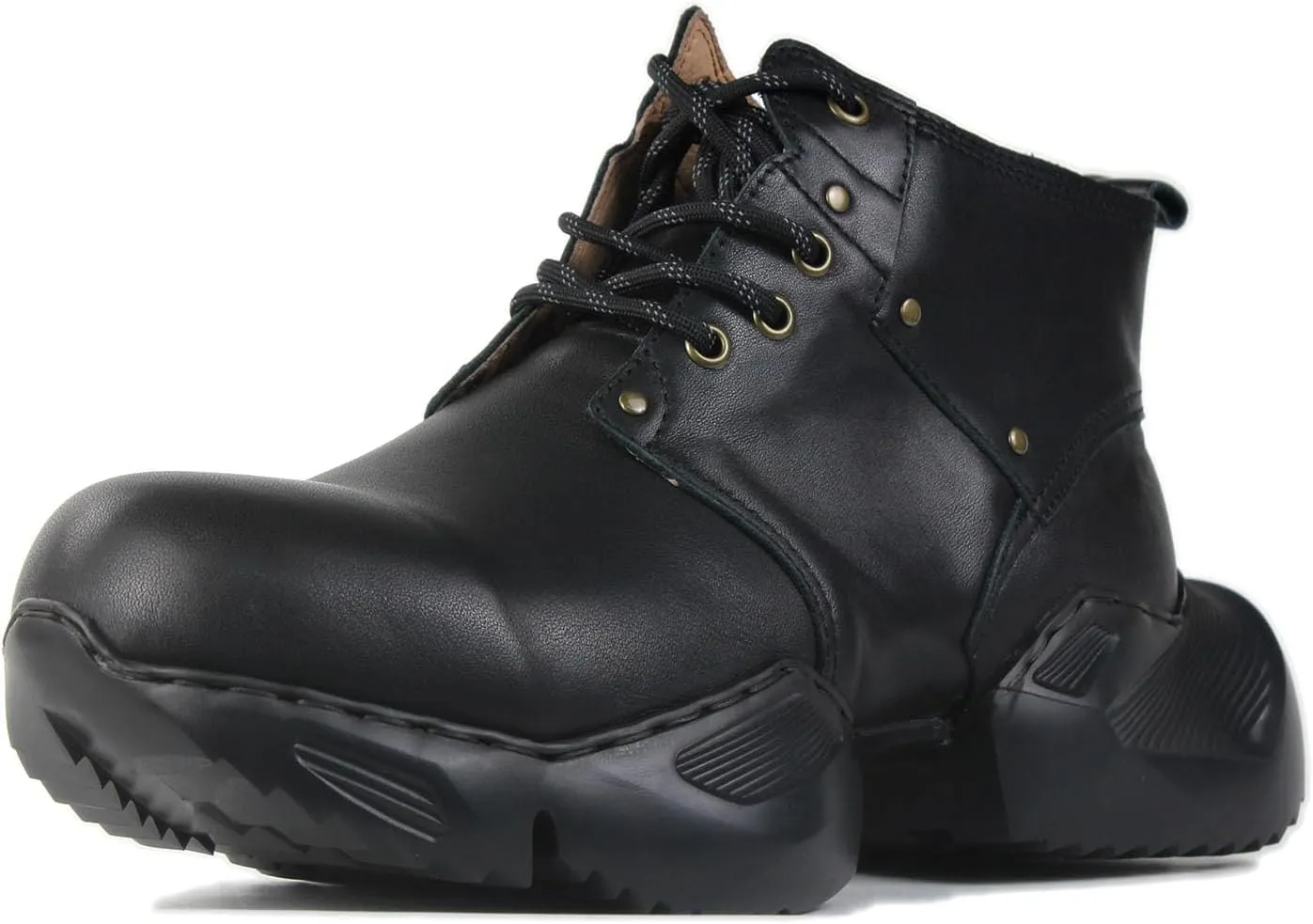 Mens Vintage Moto Boots Combat Hiking Retro Casual Shoes Cowhide Leather Ankle Chukka Boots CD-5008-S-1-Classic-US-R