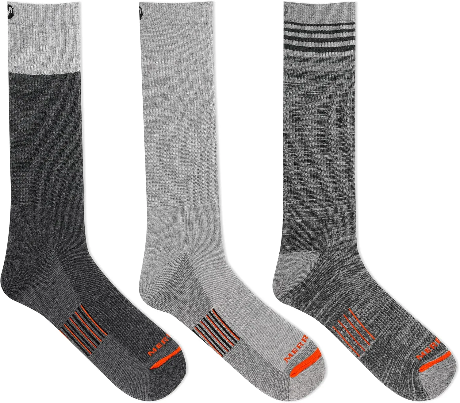 Merrell Men's and Women's Merino Wool Work Socks-3 Pair Pack-Arch Support