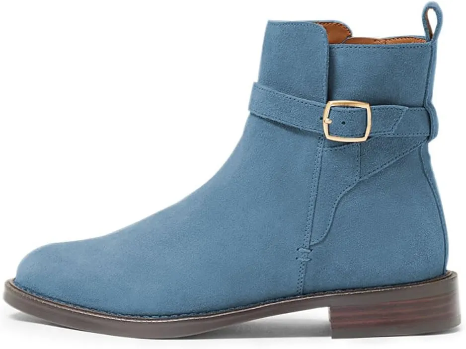 miss left Women Classic Cross Strappy Ankle Boots Closed Round Toe Side Zipper Flat Short Booties Trendy Winter Daily Wear Shoes Size 4-16 US