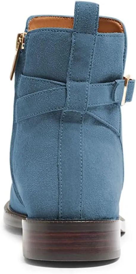 miss left Women Classic Cross Strappy Ankle Boots Closed Round Toe Side Zipper Flat Short Booties Trendy Winter Daily Wear Shoes Size 4-16 US