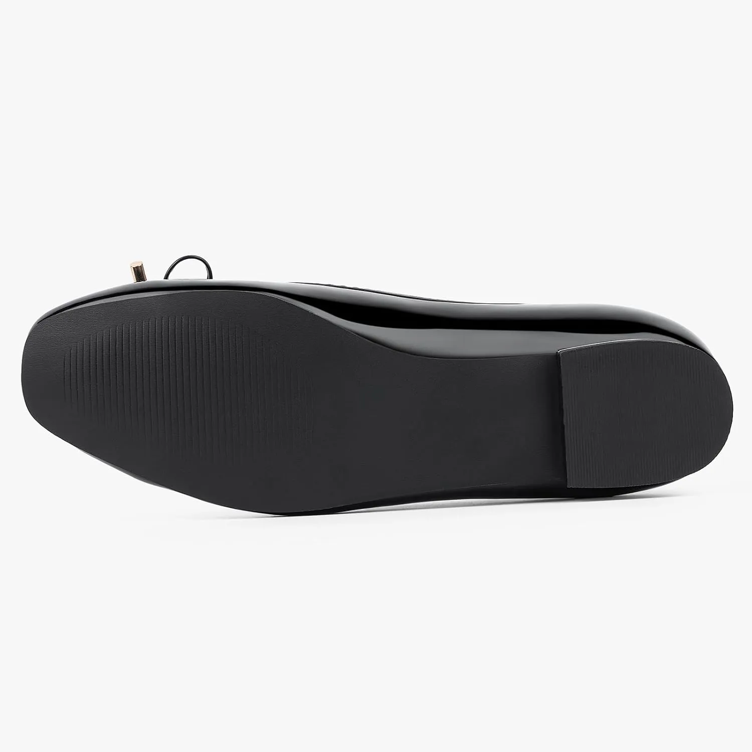 MUSSHOE Women's Ballet Flats Shoes Dressy Comfortable Square Toe Patent Flat with Bow