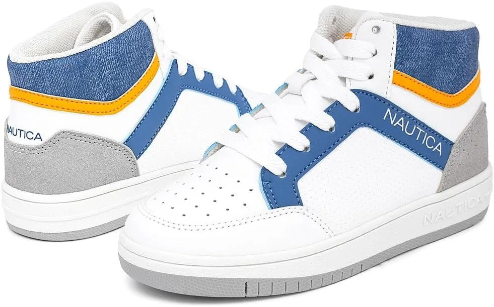 Nautica Kids Sneaker: Lace-Up Fashion Shoe with Boot-Like High Top Design for Boys and Girls (Big Kid/Little Kid Sizes) - Horizon