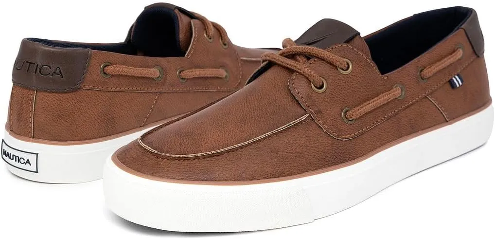 Nautica Men's Casual Boat Shoes, Moc-Toe Loafers with Cushioned Insole, Deck Fashion Sneaker