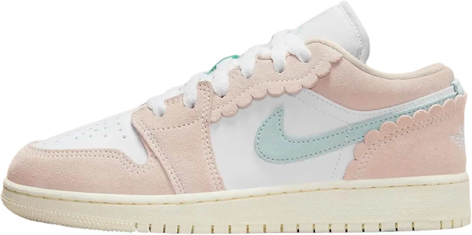 Nike Air Jordan 1 Low Grade School Basketball Shoe Guava Ice/Jade Ice-White DZ5356-800 7Y
