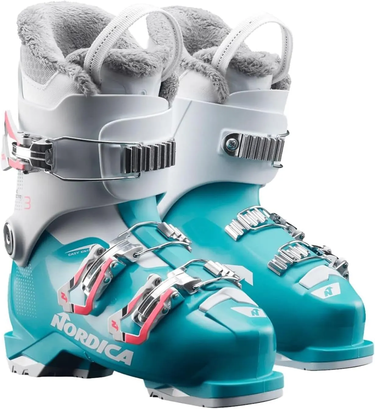 Nordica Junior Speedmachine J3 Ski Boots with Weight Adjuster, Durable Comfortable Warm Downhill Ski Boots for Children