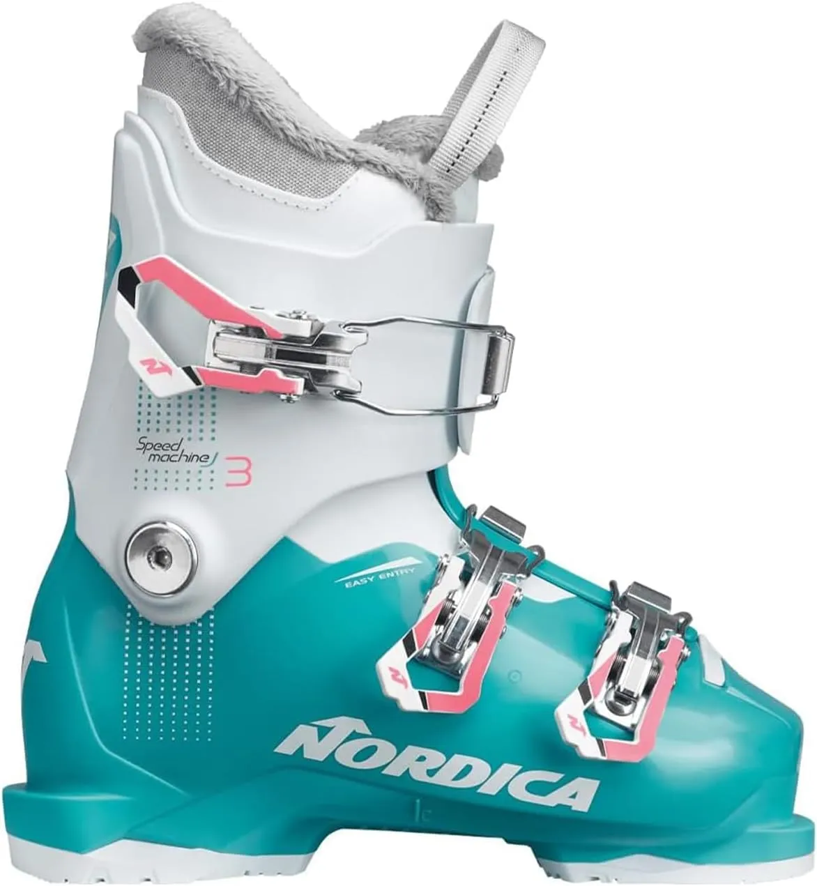 Nordica Junior Speedmachine J3 Ski Boots with Weight Adjuster, Durable Comfortable Warm Downhill Ski Boots for Children