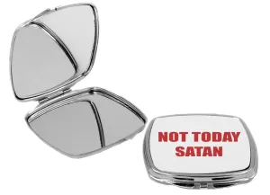 Not Today Satan - Square Compact Mirror Personal Mirror