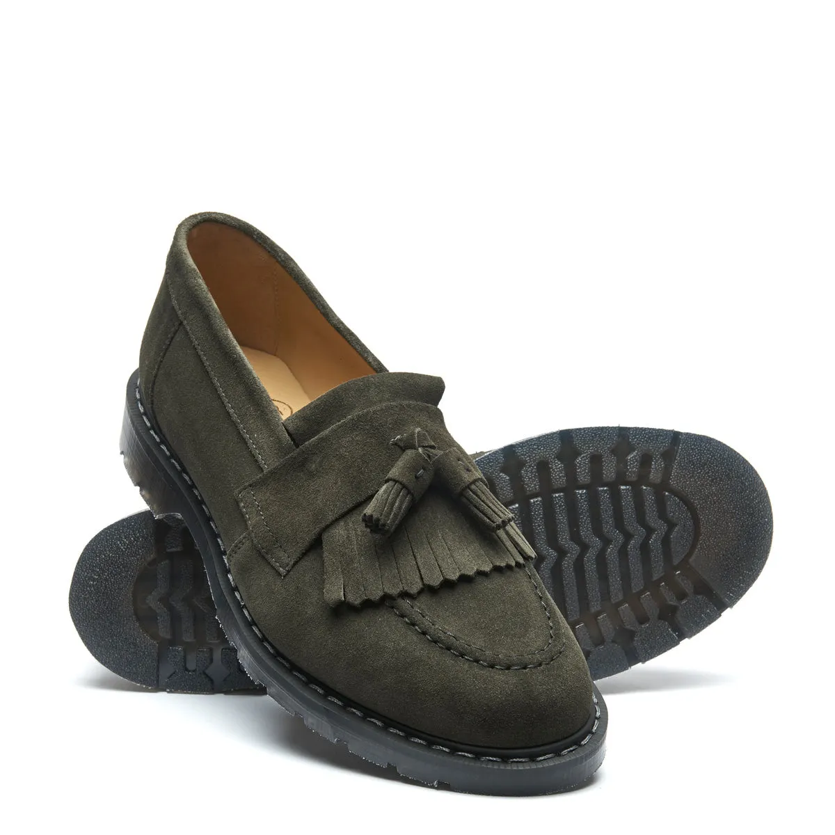 Olive Suede Tassel Loafer