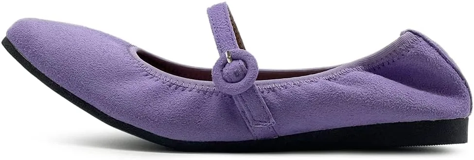 Ollio Women's Shoes Basic Mary Jane Elasticated Square Toe Ballet Flat F17340