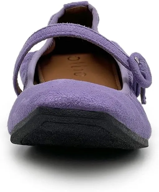 Ollio Women's Shoes Basic Mary Jane Elasticated Square Toe Ballet Flat F17340