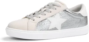 PARTY Women's Fashion Star Sneaker Lace Up Low Top Comfortable Cushioned Walking Shoes