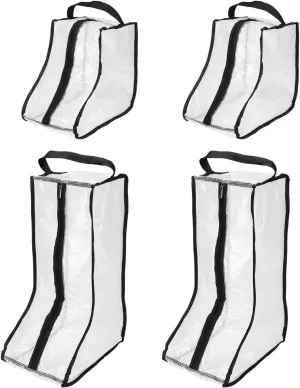 PATIKIL Boots Storage Bags, 4 Pack Waterproof Tall/Short Boot Carry Bag Boots Organizer Protector Bag for Travel Daily Use, Black
