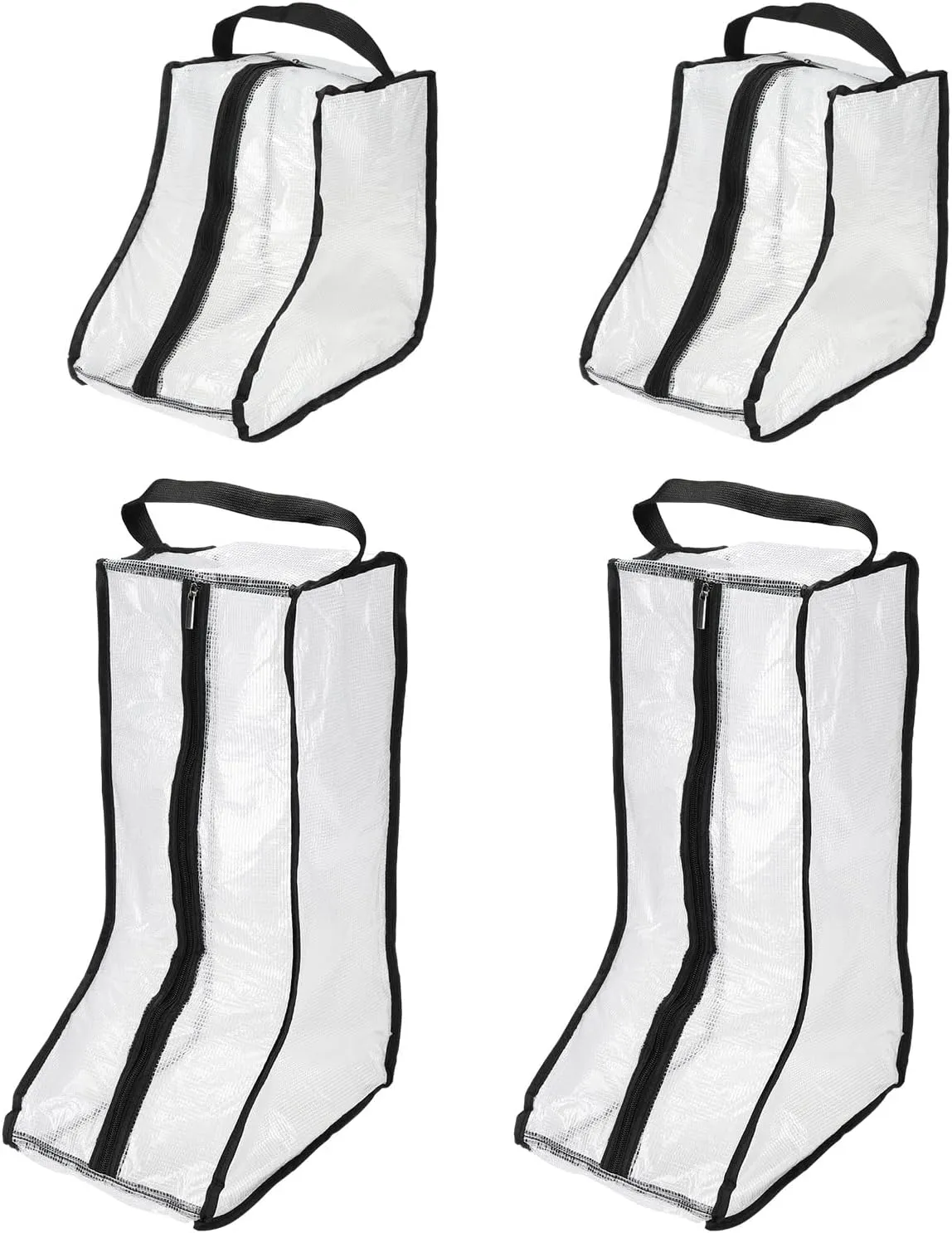 PATIKIL Boots Storage Bags, 4 Pack Waterproof Tall/Short Boot Carry Bag Boots Organizer Protector Bag for Travel Daily Use, Black