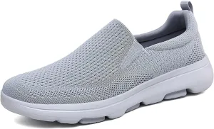 poemlady Men's Casual Slip on Walking Loafer Shoes -Mesh Tennis Work Sneakers