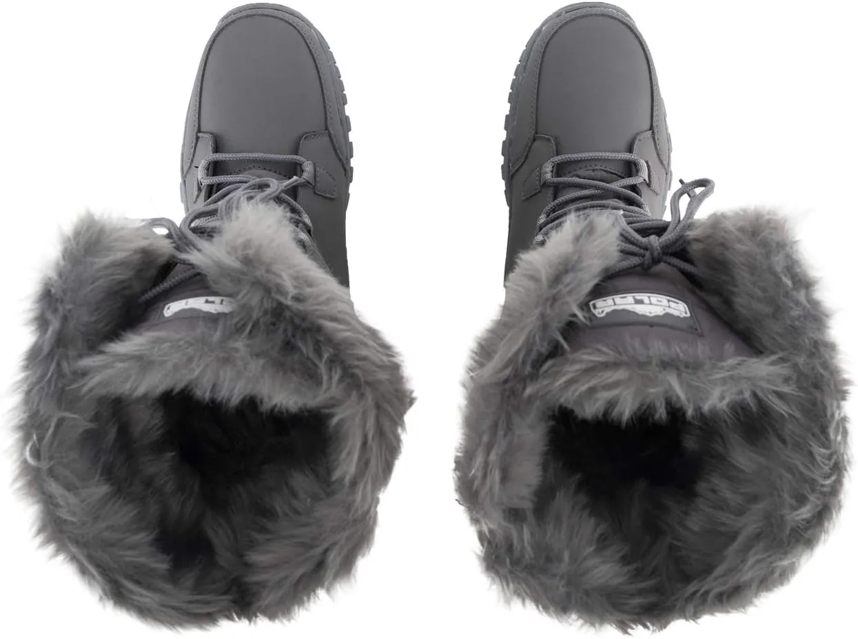 POLAR Womens Quilted Faux Fur Cuff Winter Duck Rubber Sole Durable Snow Rain Outdoor Boots