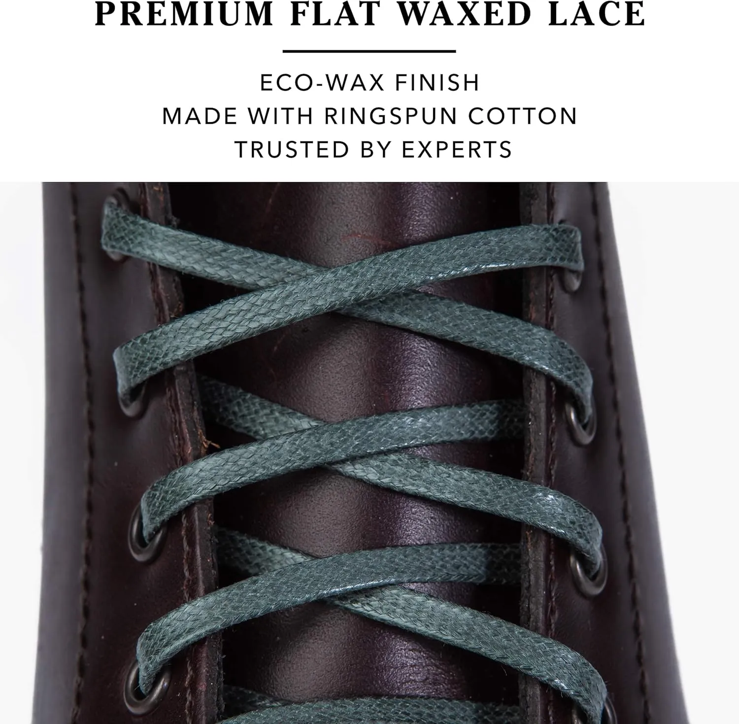 Premium Flat Waxed Cotton Boot Laces - Cobbler's Choice Shoe Laces - Durable and Beautiful!